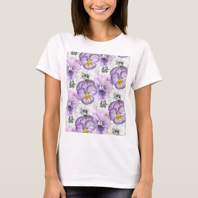 Pansy pattern T-Shirt (Front)