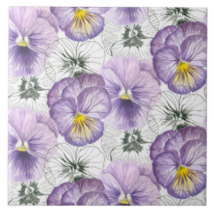Pansy pattern tile