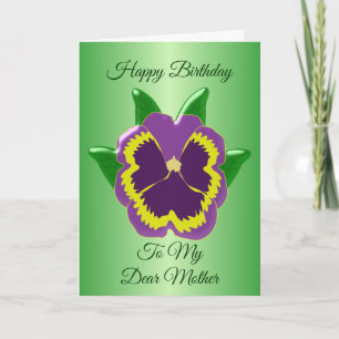 Pansy Personalised Mother Birthday Card
