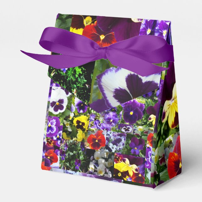 Pansy Photo Collage, Favor Box (Front Side)