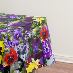 Pansy Photo Collage: Kaleidoscope of Floral Beauty Tablecloth