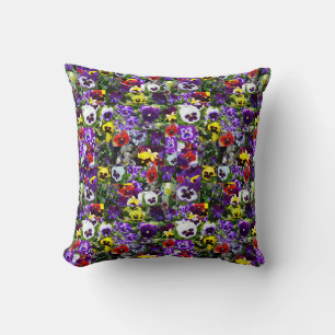 Pansy Photo Collage, Throw Pillow