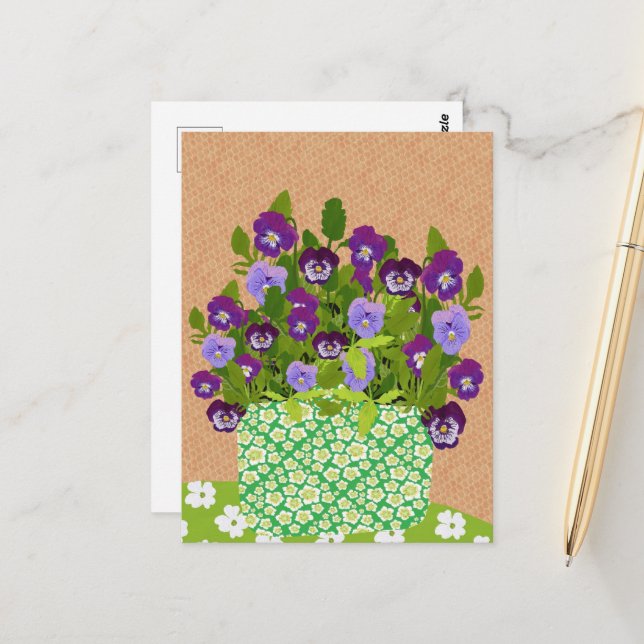 Pansy Postcard (Front/Back In Situ)