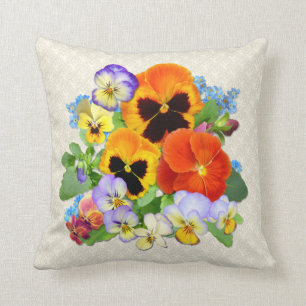 Pansy Posy Throw Pillow