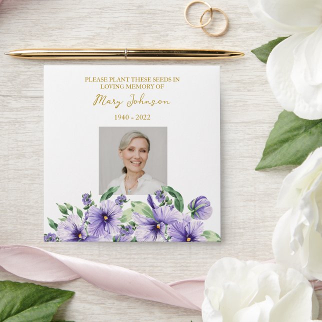 Pansy Seed Packet Memorial Funeral Envelope (Wedding)