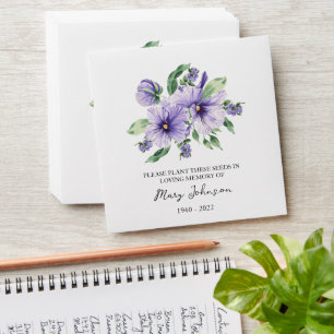 Pansy Seed Packet Memorial Funeral Enveloppe
