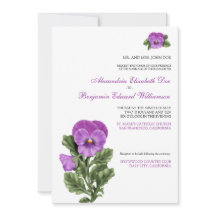 Pansy Spring Floral Formal Wedding Invitation