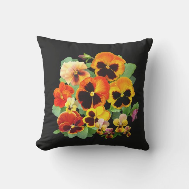 Pansy Sunset Outdoor Pillow (Front)