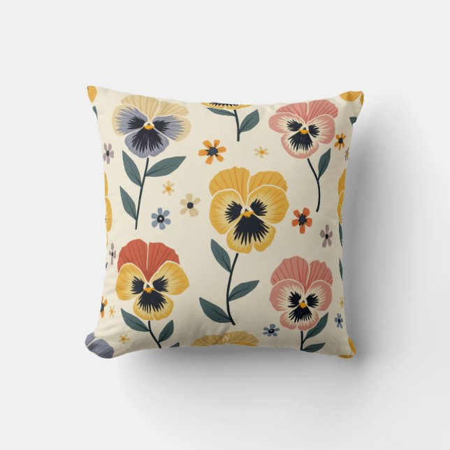Pansy Throw Pillow (Front)