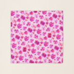 Pansy viola pink watercolor art pattern scarf<br><div class="desc">Pansy / viola flower heads in spring pink,  yellow and red tones. Original hand painted watercolor painting and design by Sarah Trett for www.mylittleeden.com</div>