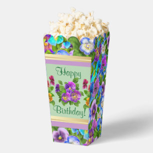 Pansy Violet Flowers Personalized Floral Cottage Favor Box