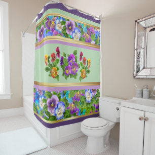 Pansy Violet Flowers Watercolor Floral Cottage