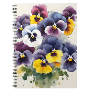 Pansy - Watercolor flowers Notebook