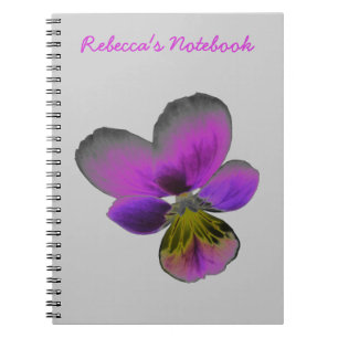Pansy Wild Dark Purple Customizable Notebook