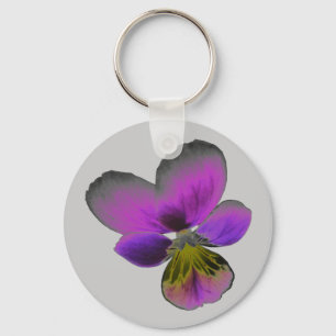 Pansy Wild Dark Purple Keychain