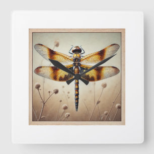 Pantala Dragonfly 040924IREF240 - Watercolor Square Wall Clock