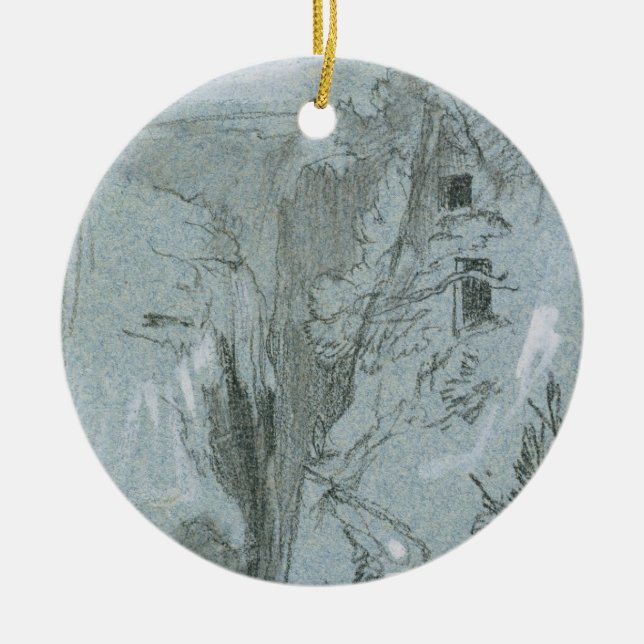 Pantalica, from 'Views of Sicily (chalk & gouache Ceramic Ornament (Front)