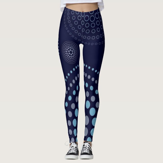 Pantalon Leggings imprimés couleur bleu foncé (Devant)