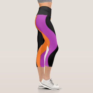 Pantalons de yoga rayés Pantalons violets Leggings
