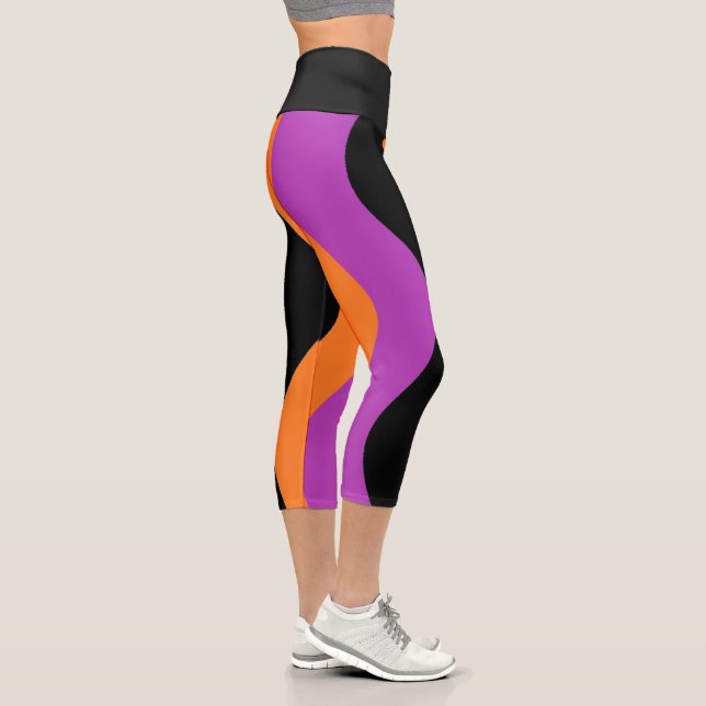 Pantalons de yoga rayés Pantalons violets Leggings (Droite)
