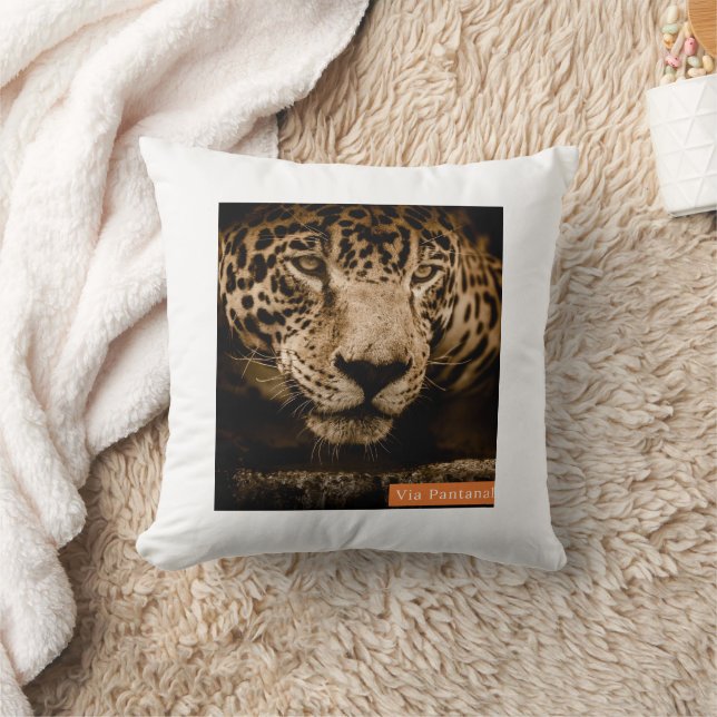 Pantanal Jaguar Throw Pillow (Blanket)