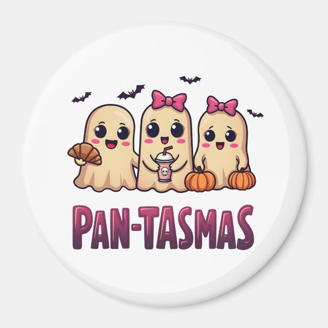 Pantasmas Funny Ghost Groovy Retro Halloween Magnet (Front)