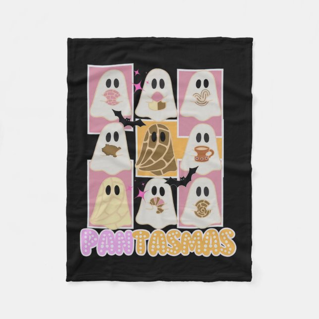 Pantasmas Pan Dulce Ghost Spanish Mexican Hallowee Fleece Blanket (Front)