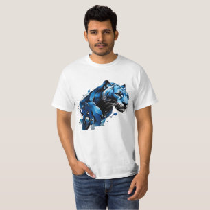 Panthe bleu T-Shirt Design Saut