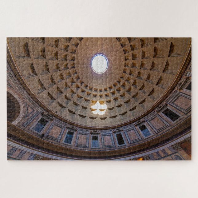 Pantheon interior ceiling with hole, Rome, Italy Jigsaw Puzzle (Horizontal)
