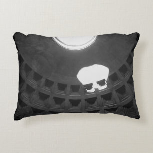 Pantheon Light Skull Rome Italy Black and White Accent Pillow