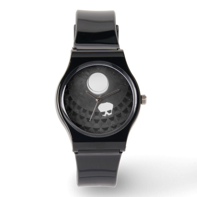 Pantheon Light Skull Rome Italy Black and White Watch (Front)