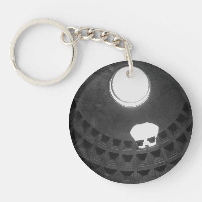 Pantheon Light Skull Rome Italy with Handwriting Keychain (Front)