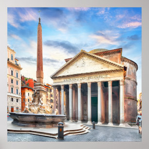 Pantheon Rome Italy Vintage Europe Travel Poster