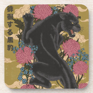 Panther Among the Flowers Coaster