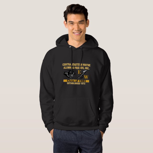 Panther and EW Black Hooded Sweatshirt (Front Full)