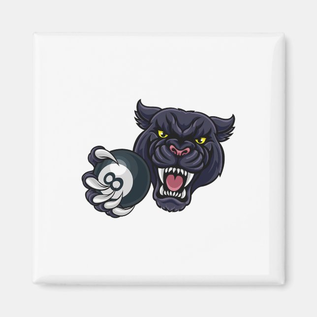 Panther Angry Pool 8 Ll Billiards Cartoon  Magnet (Front)