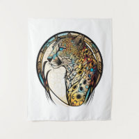 Panther Animal Portrait Stained Glass Wildlife Art
