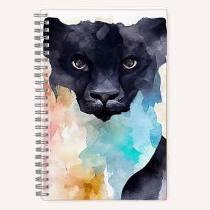 Panther Black Wild Animal Nature Watercolor Art  Notebook