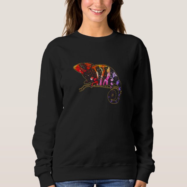 Panther Chameleon Colourful Rainbow Sweatshirt (Front)