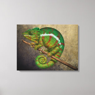 Panther Chameleon Digital Painting Canvas Print