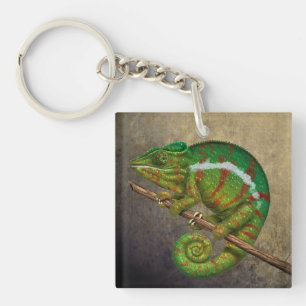 Panther Chameleon Digital Painting Keychain