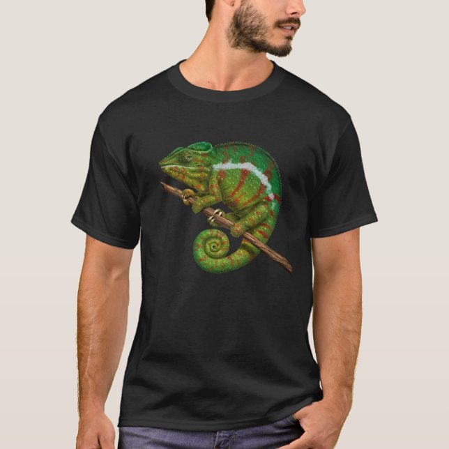 Panther Chameleon Digital Painting T-Shirt (Front)