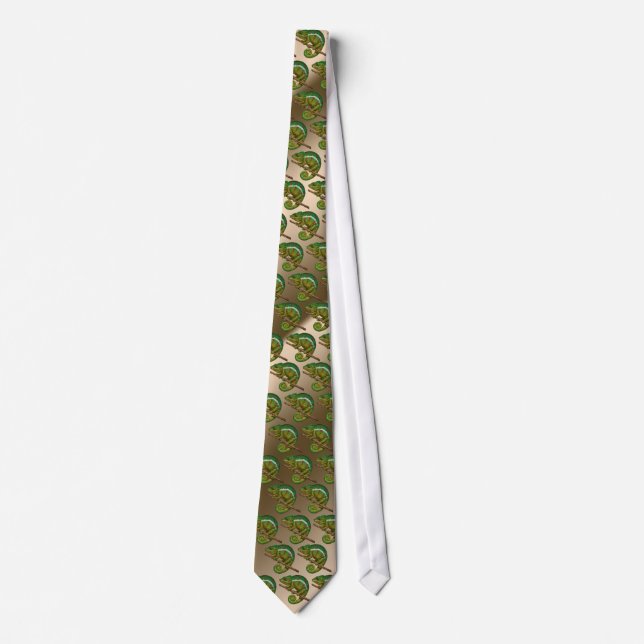 Panther Chameleon Digital Painting Tie (Front)