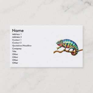 Panther Chameleon Lizard, Name, Address 1, Addr... Business Card