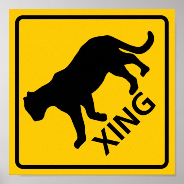 Panther Crossing Highway Sign (Front)