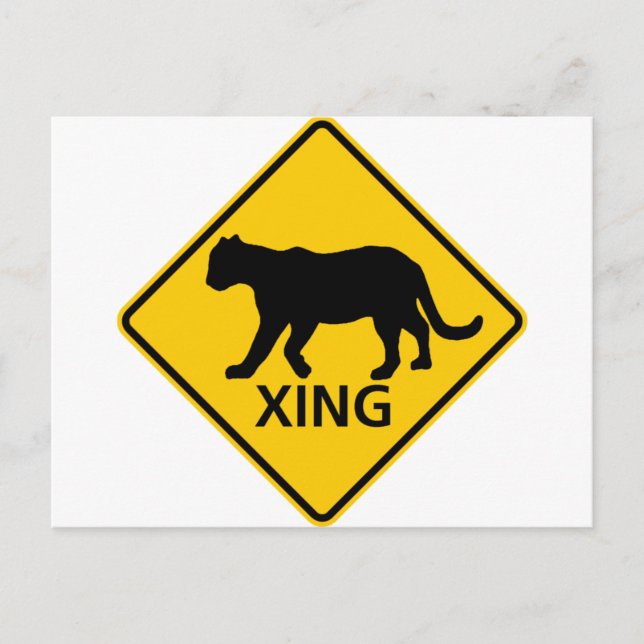 Panther Crossing Highway Sign Postcard (Front)