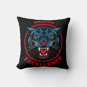 Panther Driving Excellence Wooden Sign Throw Pillow