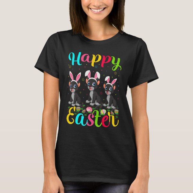 Panther   Funny Easter Egg Bunny Panther Happy Eas T-Shirt (Front)