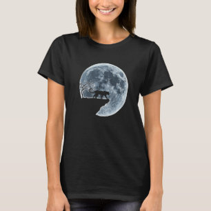 Panther Halloween Costume Moon Silhouette T-Shirt