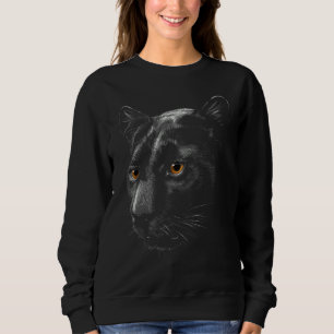Panther Head Portrait Black Background Theme Anima Sweatshirt